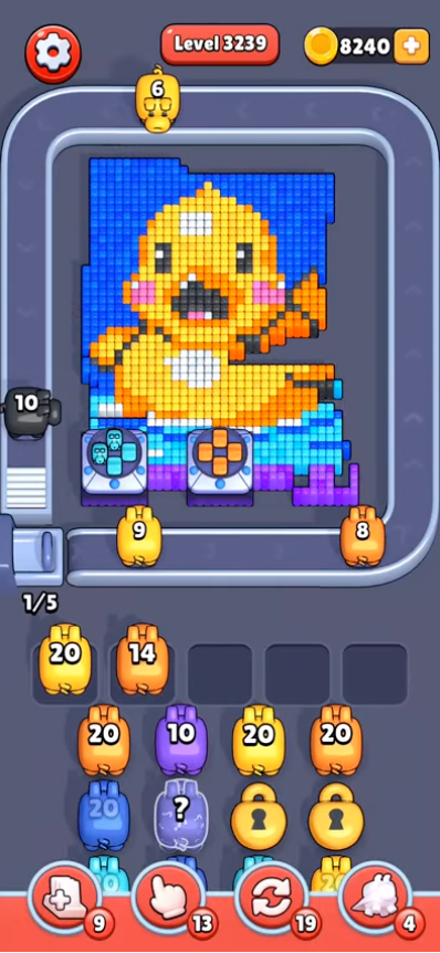 Pixel Flow Level 615 Version A: Duck Pattern (Source 1) screenshot
