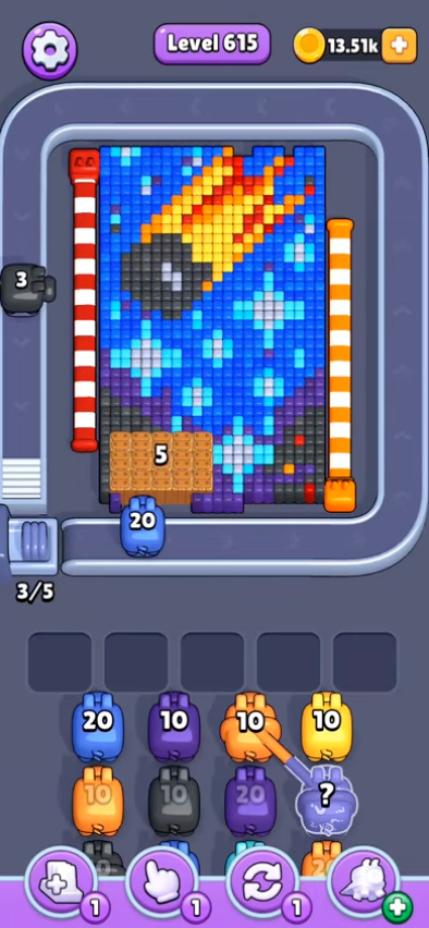 Pixel Flow Level 615 Version B: Star + Meteor Pattern (Source 2) screenshot