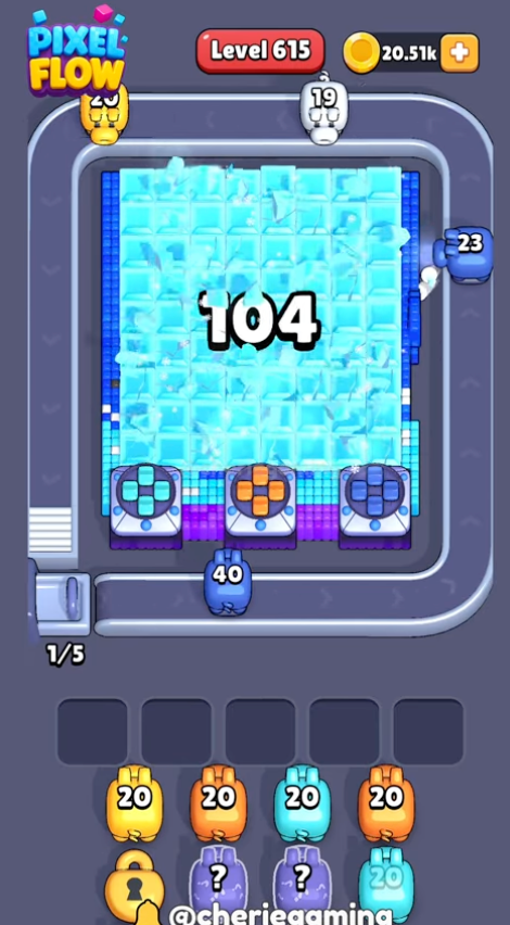 Pixel Flow Level 615 Version C: Ice First, Then Duck (Source 3) screenshot